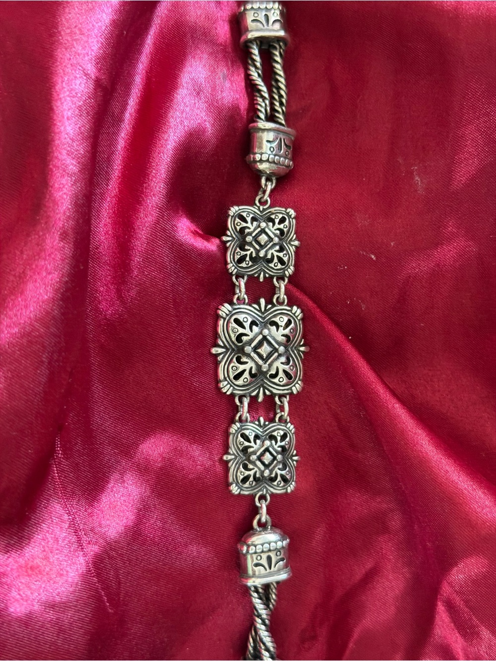 Brighton silver Tone Floral Link Bracelet - Women's Jewelry